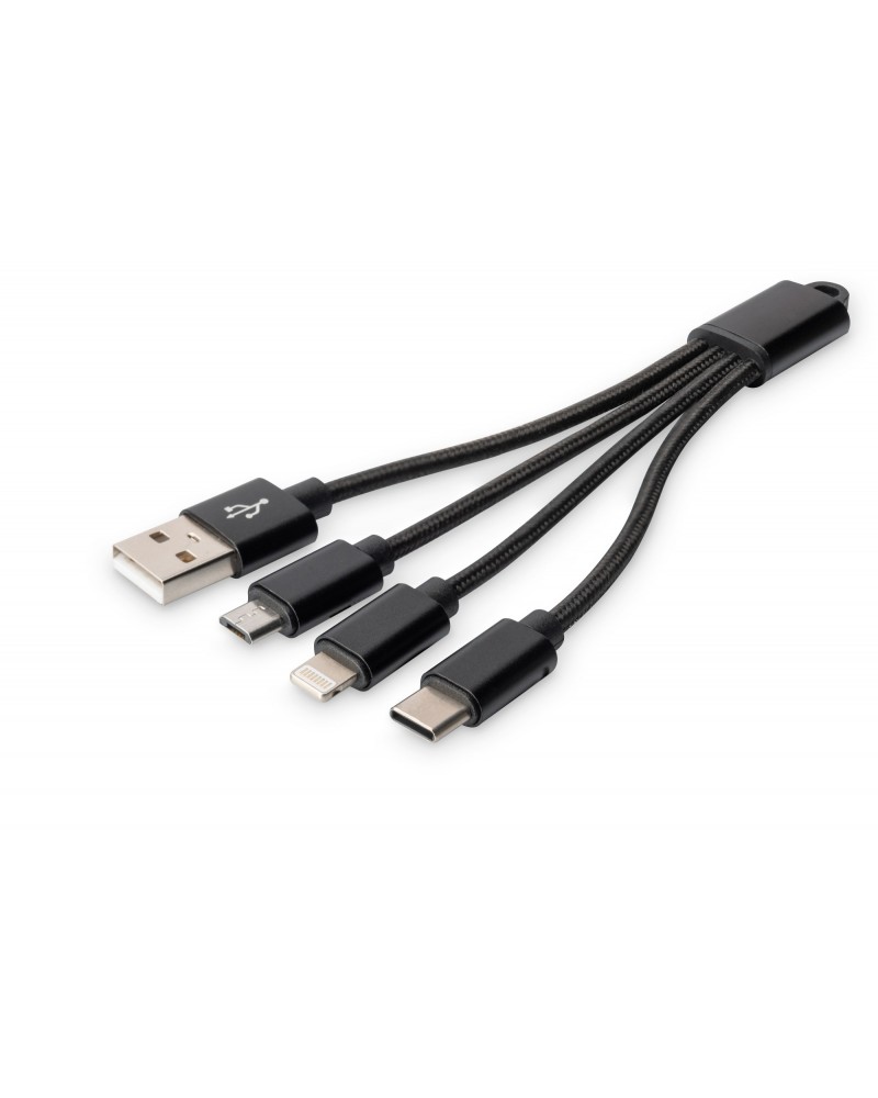 icecat_Digitus Câble de charge 3 en 1, USB A - Lightning + Micro USB + USB-C