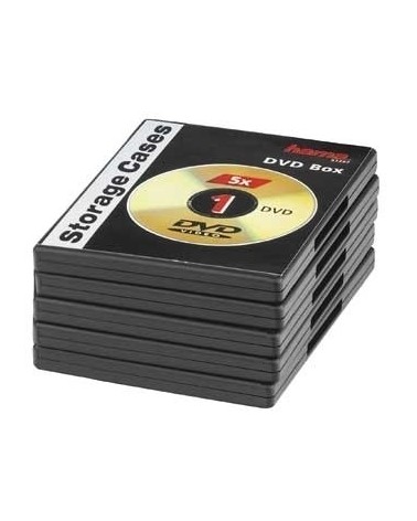 icecat_Hama DVD Jewel Cases, Pack of 5, black 1 disky Černá