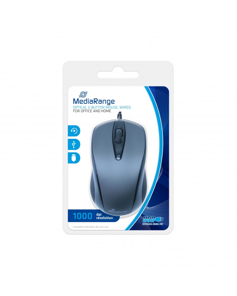 icecat_MediaRange MROS201 Maus Beidhändig USB Typ-A Optisch 1000 DPI