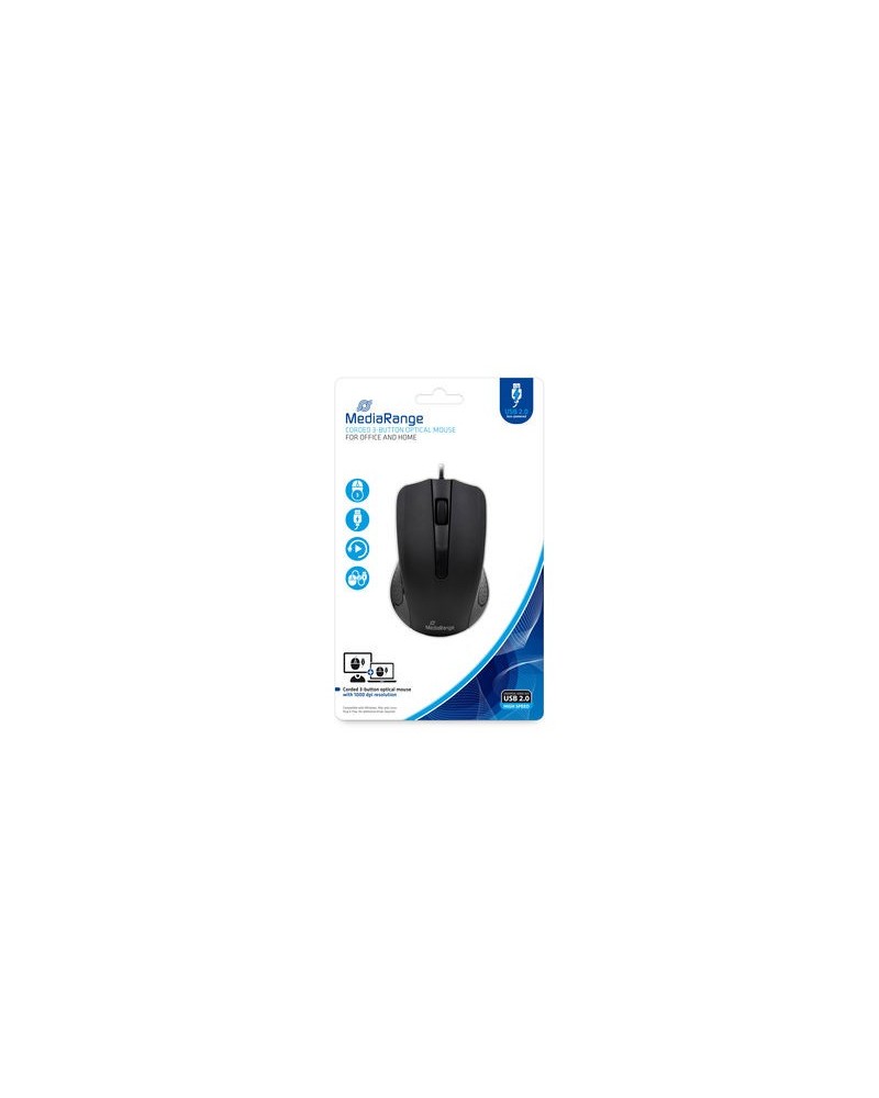 icecat_MediaRange MROS210 myš Pro praváky USB Typ-A Optický 1000 DPI