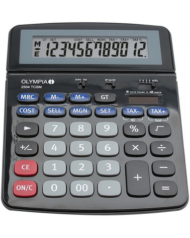 icecat_Olympia 2504 calculadora Escritorio Calculadora financiera Negro, Azul, Gris