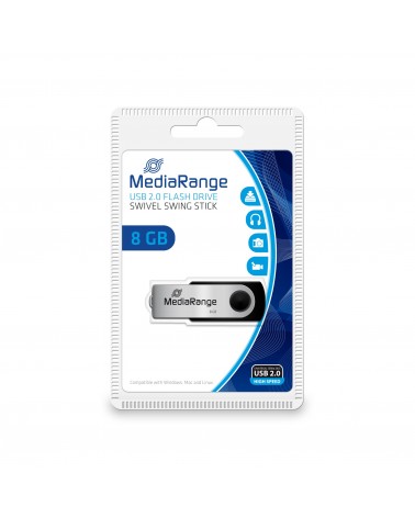 icecat_MediaRange MR908 USB-Stick 8 GB USB Type-A   Micro-USB 2.0 Schwarz, Silber