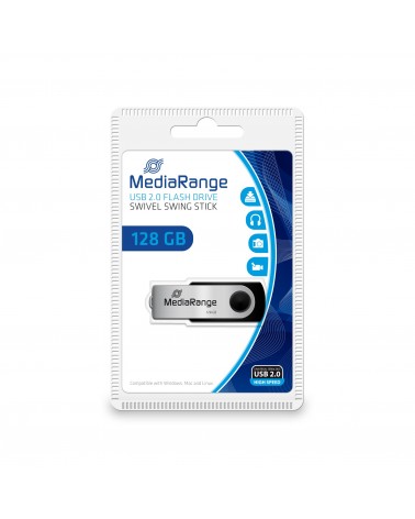 icecat_MediaRange MR913 USB paměť 128 GB USB Typ-A 2.0 Černá, Stříbrná