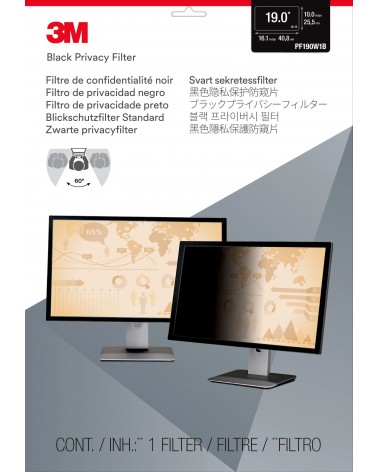 icecat_3M Filtro de privacidad de para monitor de escritorio con pantalla panorámica de 19" (16 10)