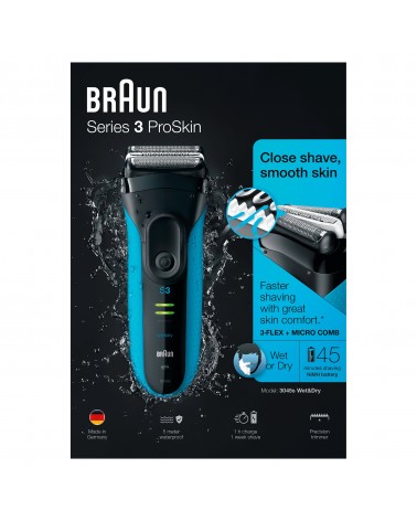 icecat_Braun Series 3 ProSkin 3045s Foil shaver Trimmer Black, Blue