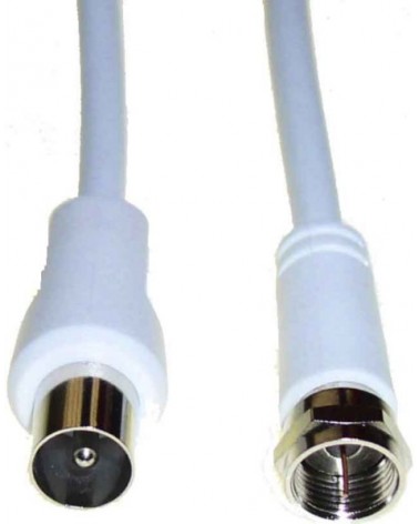 icecat_e+p FP 15 Koaxialkabel 1,5 m F plug coax plug Weiß