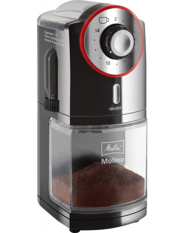 icecat_Melitta Molino coffee grinder 100 W Black, Red, Stainless steel
