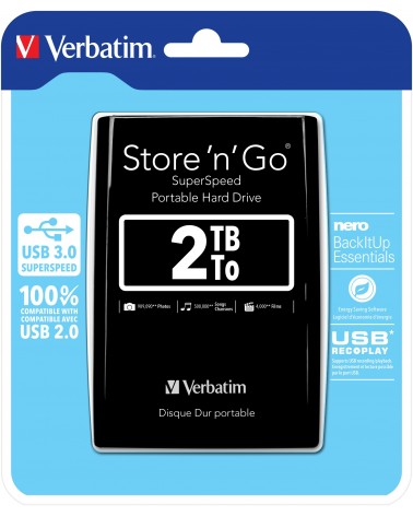 icecat_Verbatim Disco rigido portatile Store 'n' Go USB 3.0 da 2 TB Nero