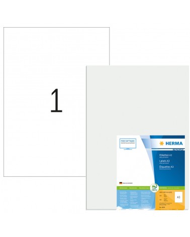 icecat_HERMA A3-Etiketten Premium 297x420 mm weiß Papier matt 100 St.