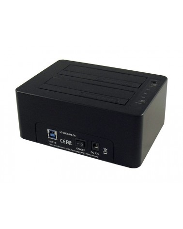 icecat_LC-Power LC-DOCK-U3-CR base de conexión para disco duro USB 3.2 Gen 1 (3.1 Gen 1) Type-A Negro
