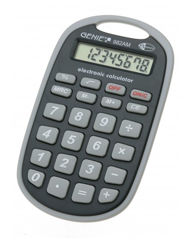icecat_Genie 982 AM calculadora Bolsillo Calculadora básica Negro, Gris