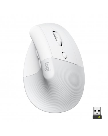 icecat_Logitech Lift Mouse Ergonomico Verticale, Senza Fili, Ricevitore Bluetooth o Logi Bolt USB, Clic Silenziosi, 4 Tasti,