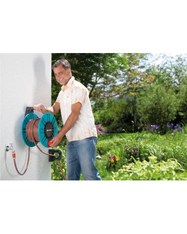 icecat_Gardena 2650-20 garden hose reel Wall-mounted reel Manual Black, Turquoise