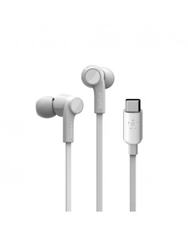 icecat_Belkin ROCKSTAR Headphones Wired In-ear Calls Music USB Type-C White