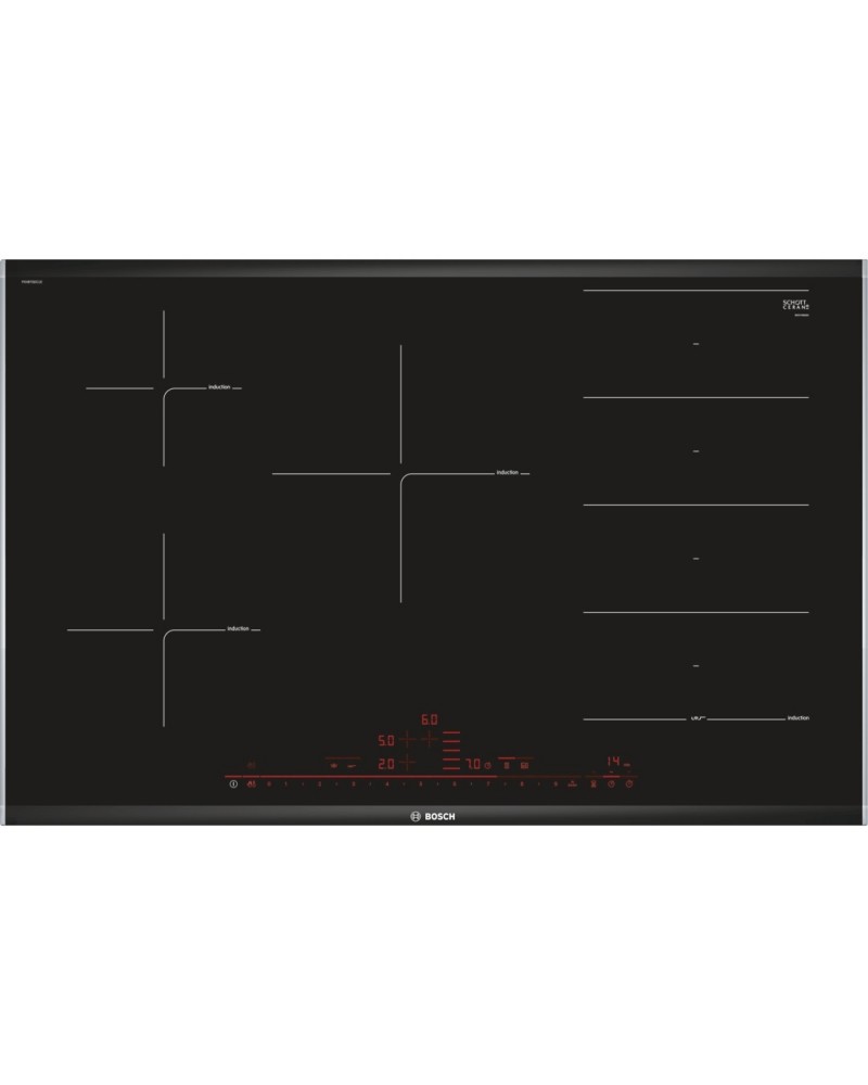icecat_Bosch Serie 8 PXV875DC1E varná deska Černá Vestavěné Indukční varná deska se zónami 5 zóna zón