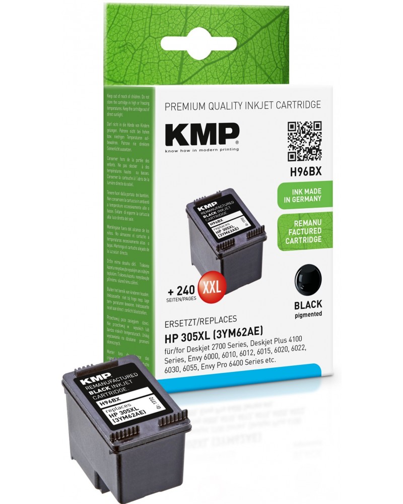icecat_KMP SINGLEPACK H96BX cartucho de tinta 1 pieza(s) Compatible Alto rendimiento (XL) Negro