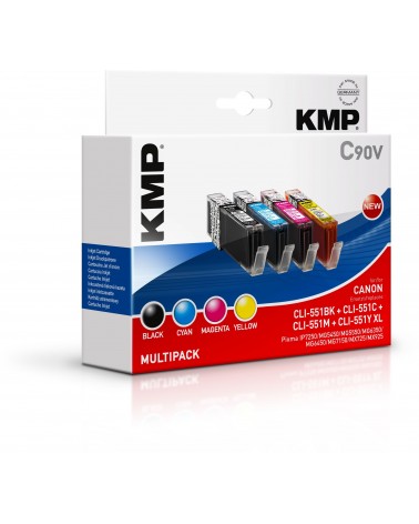 icecat_KMP C90V inkoustová náplň 4 kusů Černá, Azurová, Purpurová, Žlutá