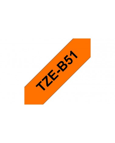 icecat_Brother TZe-B51 páska pro tvorbu štítků Černá na svítivě oranžové