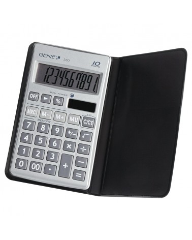 icecat_Genie 330 calculadora Bolsillo Pantalla de calculadora Negro, Plata