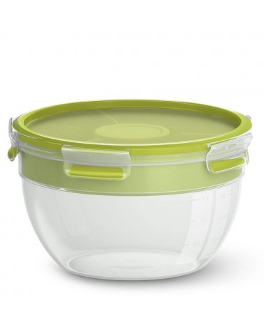 icecat_EMSA CLIP & GO Salad box XL Rotondo Scatola 2,6 L Verde, Trasparente 3 pz