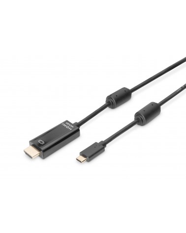 icecat_Digitus AK-300330-050-S adaptér k video kabelům 5 m USB typu C DisplayPort Černá