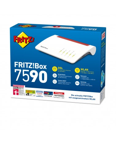 icecat_FRITZ!Box 7590 wireless router Gigabit Ethernet Dual-band (2.4 GHz   5 GHz) 4G Grey, Red, White