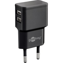 icecat_Goobay USB-C-Dual-Ladeset (12 W), Netzteil mit 2x USB-Anschlüssen, USB-C-Kabel, 1 m, schwarz