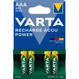 icecat_Varta Recharge Accu Power AAA 800 mAh Blister da 4 (Batteria NiMH Accu Precaricata, Micro, ricaricabile, pronta all'uso)