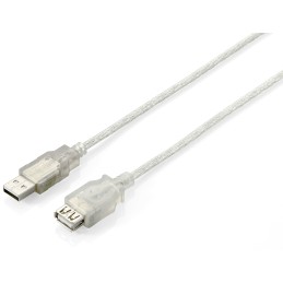 icecat_Equip USB 2.0 Type A Extension Cable Male to Female, 3.0m , Transparent Silver