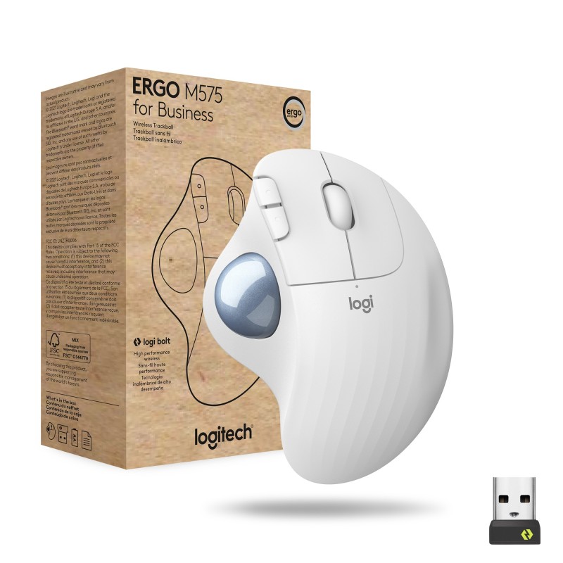 icecat_Logitech ERGO M575 for Business ratón mano derecha RF Wireless + Bluetooth Trackball 2000 DPI