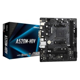 icecat_Asrock A520M-HDV Emplacement AM4 micro ATX