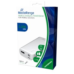 icecat_MediaRange MR751 batteria portatile Ioni di Litio 5200 mAh Grigio, Bianco