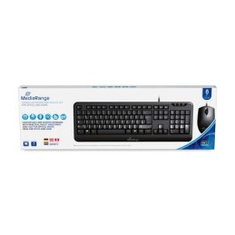 icecat_MediaRange MROS108 teclado Ratón incluido USB QWERTZ Negro