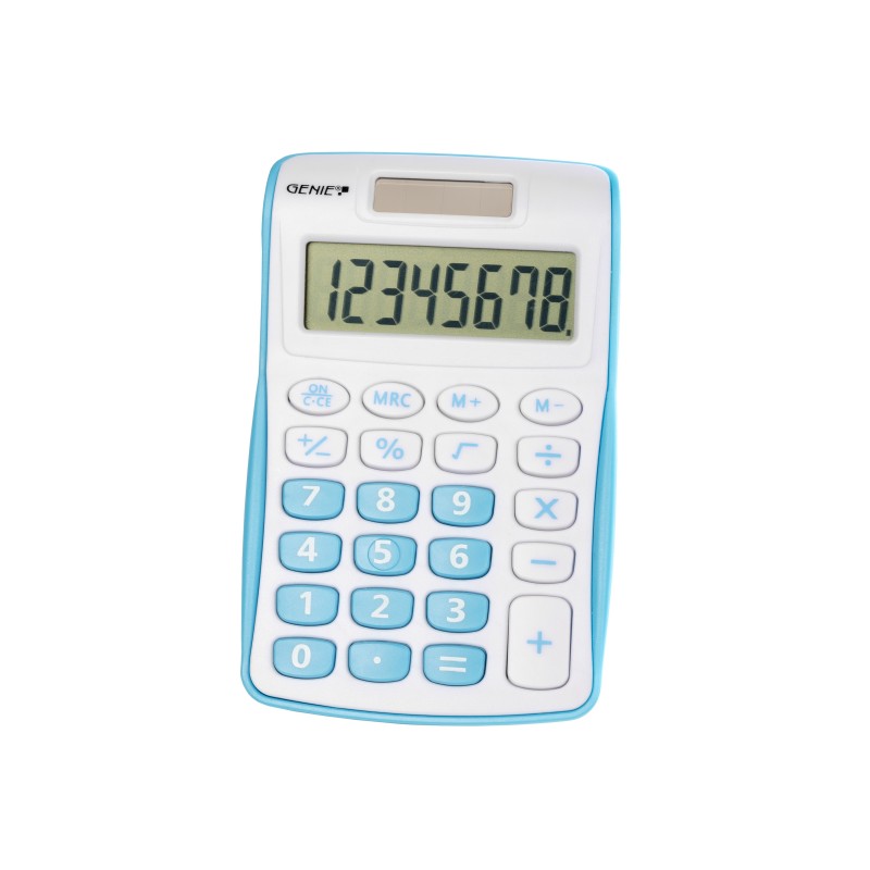 icecat_Genie 120 B calcolatrice Tasca Calcolatrice con display Blu, Bianco