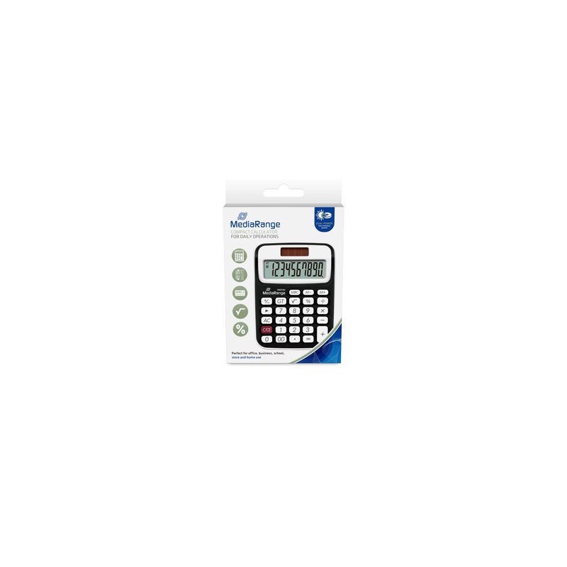 icecat_MediaRange MROS190 kalkulačka Desktop Jednoduchá kalkulačka Černá, Bílá