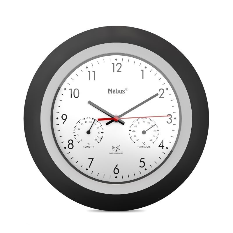 icecat_Mebus 19449 wall table clock Digital clock Round Black, White