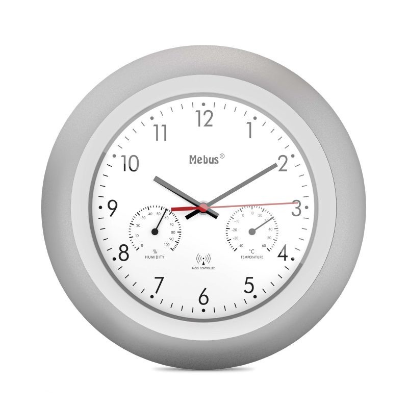 icecat_Mebus 19450 wall table clock Digital clock Round Silver, White