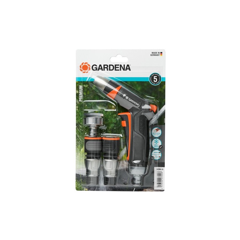 icecat_Gardena 18298-20 water hose fitting Gun sprinkler connector Plastic Grey, Orange 5 pc(s)