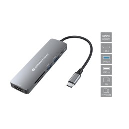 icecat_Conceptronic DONN11G 6-in-1 USB 3.2 Gen 1 Docking Station, HDMI, 100W USB PD, USB 3.0, USB 2.0, SD, TF MicroSD