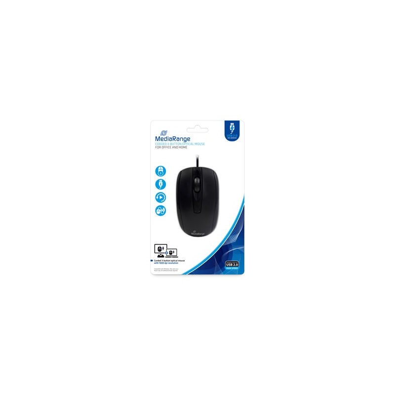 icecat_MediaRange MROS211 myš Pro praváky i leváky USB Typ-A Optický 1000 DPI