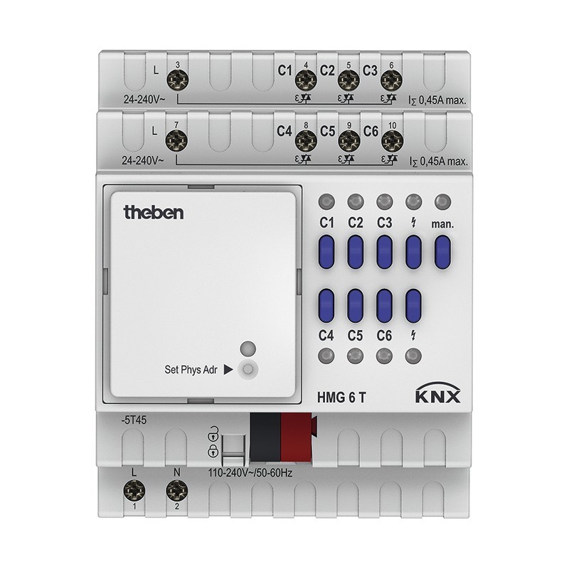 icecat_Theben HMG 6 T KNX Montaje en carril DIN Regulador de temperatura 6 canales
