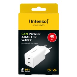 icecat_Intenso POWER ADAPTER 2XUSB-C GAN 7804012 Universal White AC Fast charging Indoor