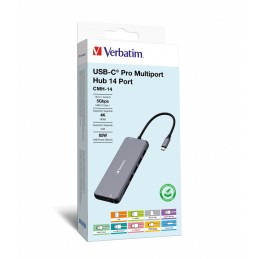 icecat_Verbatim CMH-14 USB typu C 5000 Mbit s Stříbrná