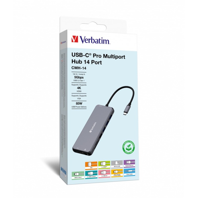 icecat_Verbatim CMH-14 USB Type-C 5000 Mbit s Argent