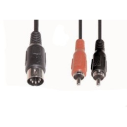 icecat_e+p B 25 audio cable 1.5 m 2 x RCA DIN (5-pin) Black