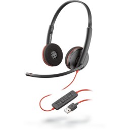 icecat_POLY Blackwire C3220 Sluchátka s mikrofonem Kabel Přes hlavu Hovory hudba USB Typ-A Černá, Červená