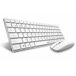 icecat_Rapoo 9300M keyboard Mouse included RF Wireless + Bluetooth QWERTZ German White