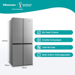 icecat_Hisense RQ563N4SI2 frigorifero side-by-side Libera installazione 454 L E Acciaio inossidabile