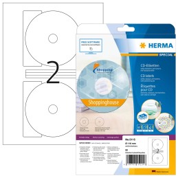 icecat_HERMA CD-Etiketten Maxi A4 Ø 116 mm weiß Papier matt blickdicht 50 St.