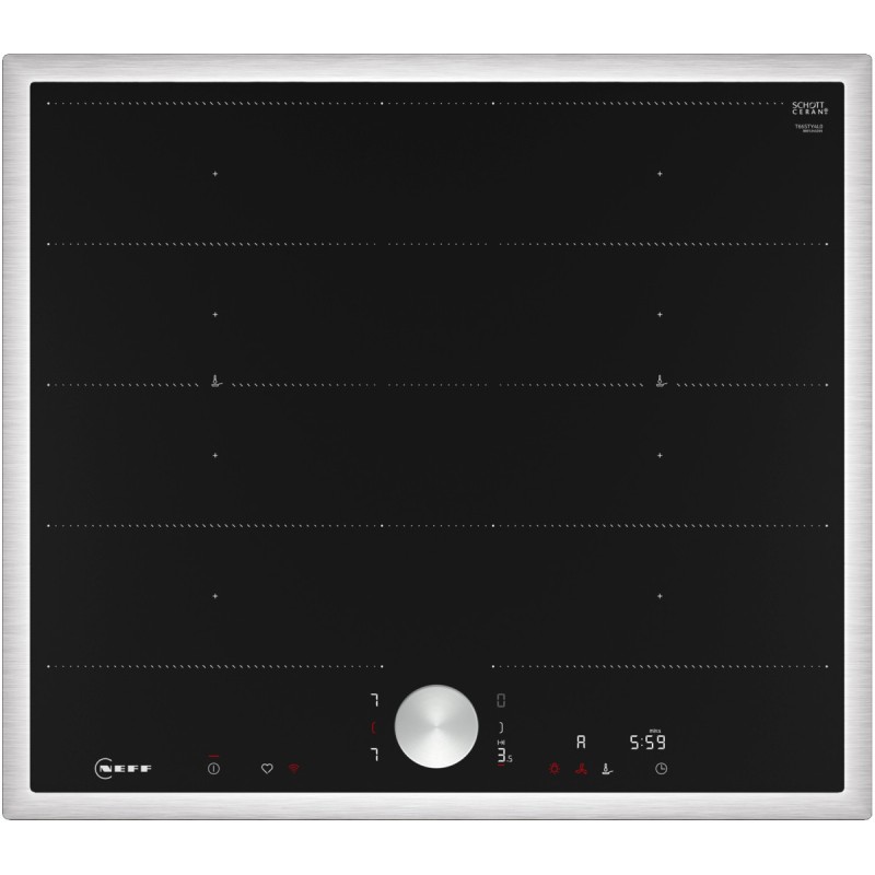 icecat_Neff T66STY4L0 hob Black, Stainless steel Built-in 60 cm Zone induction hob 4 zone(s)